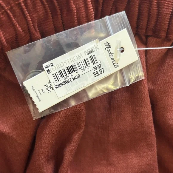 Madewell Brown/Rust Corduroy Button-Front Women's Skirt - Picture 4 of 4